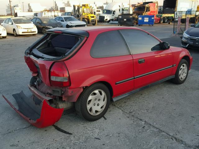 2HGEJ6325YH100106 - 2000 HONDA CIVIC CX RED photo 4