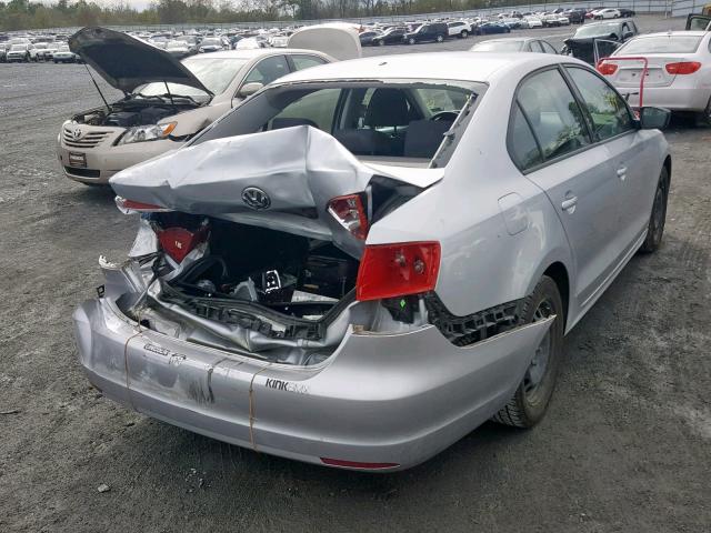 3VW1K7AJ1EM391109 - 2014 VOLKSWAGEN JETTA BASE SILVER photo 4