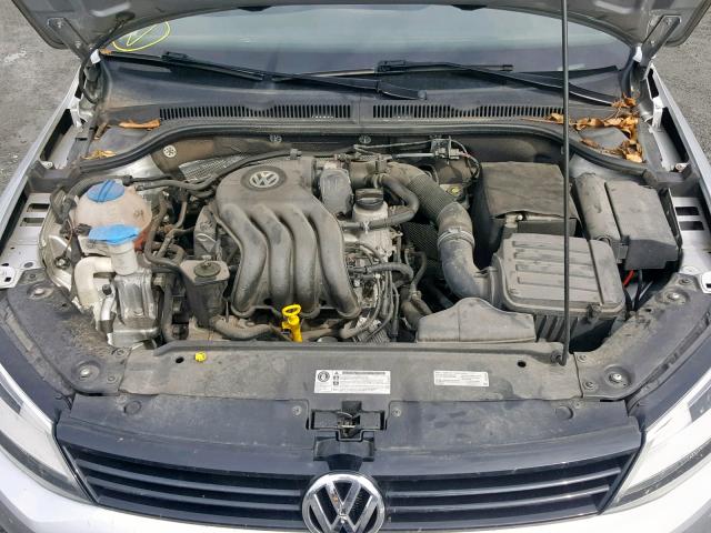 3VW1K7AJ1EM391109 - 2014 VOLKSWAGEN JETTA BASE SILVER photo 7