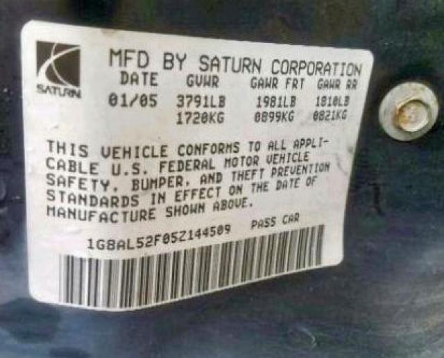 1G8AL52F05Z144509 - 2005 SATURN ION LEVEL GOLD photo 10