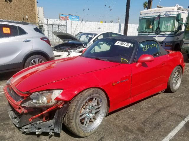 JHMAP21416S000663 - 2006 HONDA S2000 RED photo 2