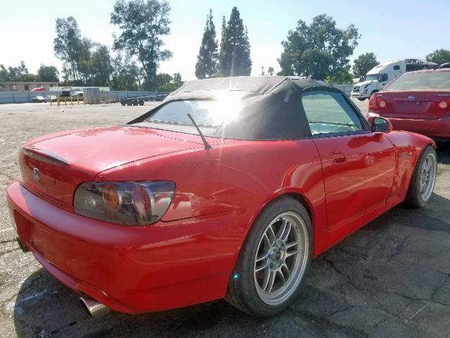 JHMAP21416S000663 - 2006 HONDA S2000 RED photo 4