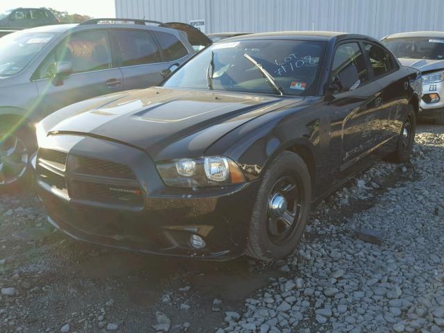 2C3CDXAT2DH594390 - 2013 DODGE CHARGER PO BLACK photo 2