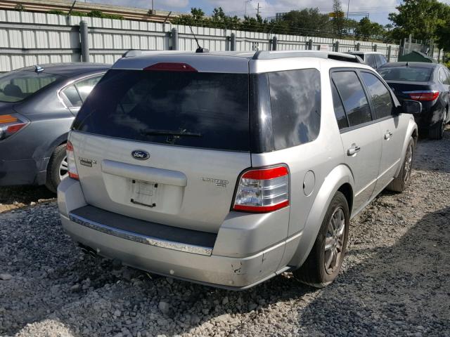 1FMDK06W88GA21684 - 2008 FORD TAURUS X L SILVER photo 4