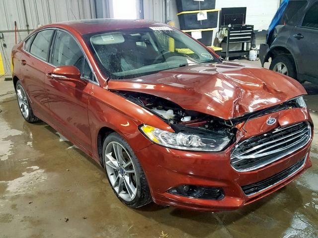 3FA6P0D99ER375901 - 2014 FORD FUSION TIT RED photo 1