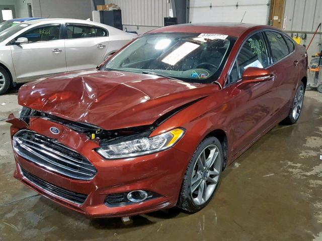 3FA6P0D99ER375901 - 2014 FORD FUSION TIT RED photo 2