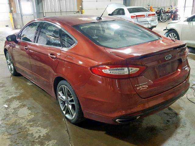 3FA6P0D99ER375901 - 2014 FORD FUSION TIT RED photo 3