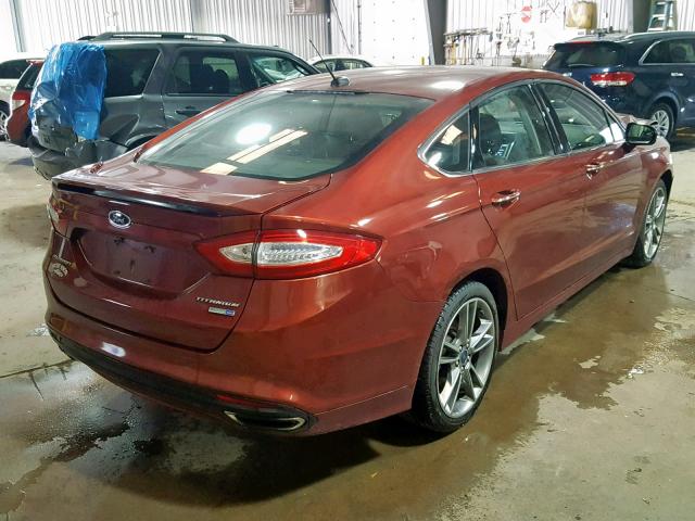 3FA6P0D99ER375901 - 2014 FORD FUSION TIT RED photo 4