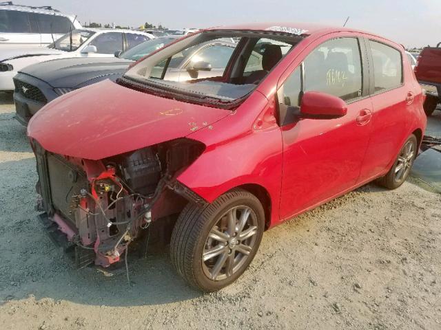 JTDKTUD36CD539750 - 2012 TOYOTA YARIS RED photo 2