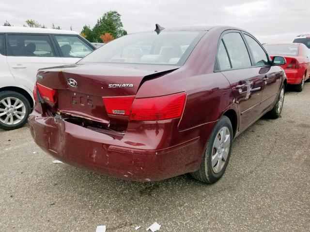 5NPET4AC5AH606265 - 2010 HYUNDAI SONATA GLS MAROON photo 4