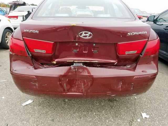 5NPET4AC5AH606265 - 2010 HYUNDAI SONATA GLS MAROON photo 9