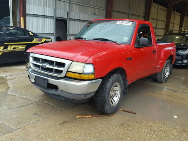 1FTYR10C1XPA48956 - 1999 FORD RANGER RED photo 2