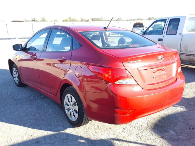 KMHCT4AE2GU096170 - 2016 HYUNDAI ACCENT SE RED photo 3