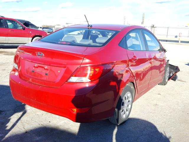 KMHCT4AE2GU096170 - 2016 HYUNDAI ACCENT SE RED photo 4