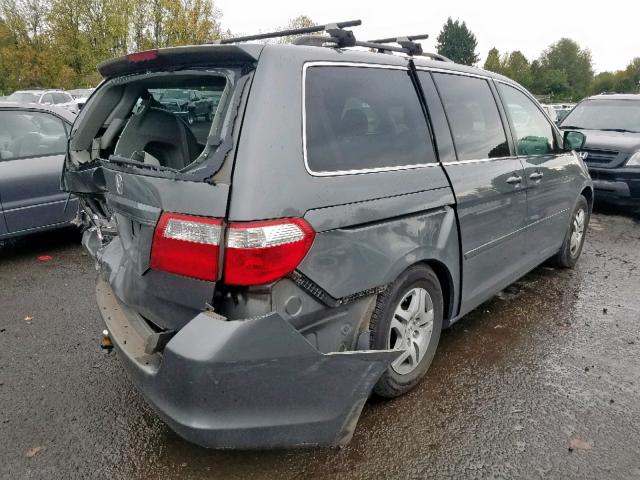 5FNRL386X7B421700 - 2007 HONDA ODYSSEY EX GRAY photo 4