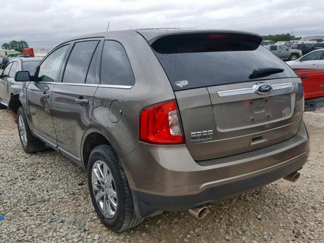 2FMDK3KC7DBC77913 - 2013 FORD EDGE LIMIT BEIGE photo 3