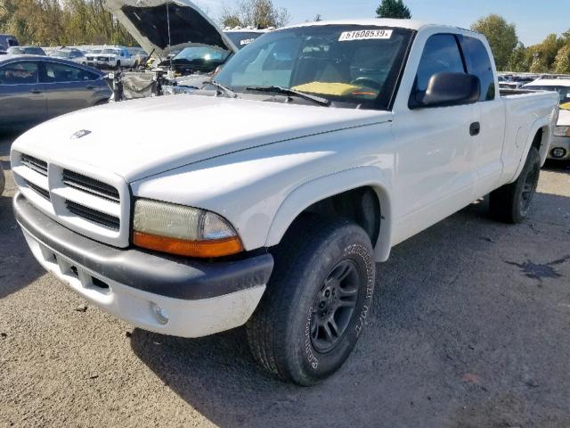 1B7GG32N12S503953 - 2002 DODGE DAKOTA SPO WHITE photo 2