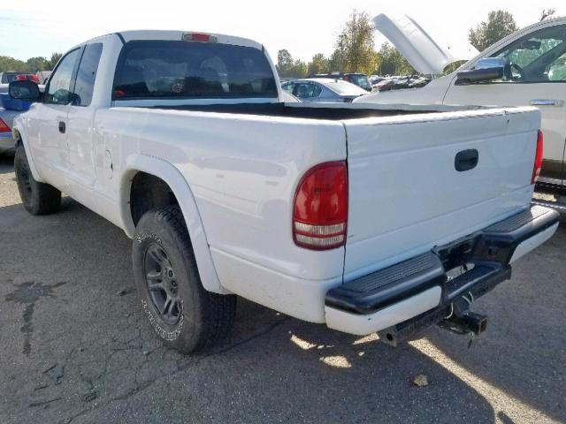 1B7GG32N12S503953 - 2002 DODGE DAKOTA SPO WHITE photo 3