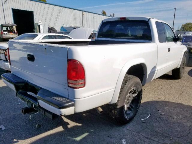 1B7GG32N12S503953 - 2002 DODGE DAKOTA SPO WHITE photo 4