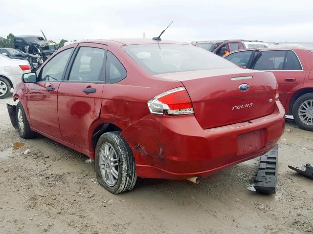 1FAHP35N19W268690 - 2009 FORD FOCUS SE RED photo 3