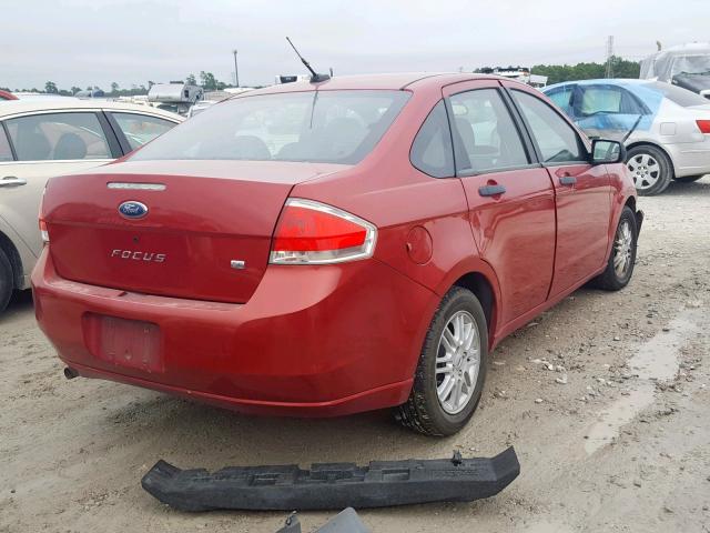 1FAHP35N19W268690 - 2009 FORD FOCUS SE RED photo 4