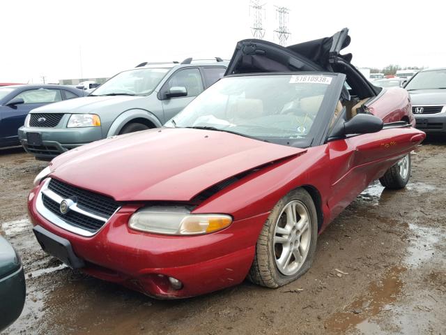 3C3EL55H6VT617619 - 1997 CHRYSLER SEBRING JX MAROON photo 2