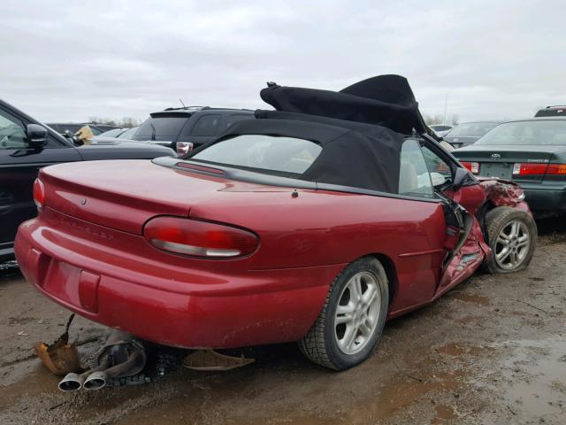 3C3EL55H6VT617619 - 1997 CHRYSLER SEBRING JX MAROON photo 4