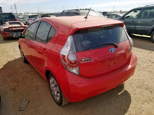 JTDKDTB31E1082036 - 2014 TOYOTA PRIUS C RED photo 3