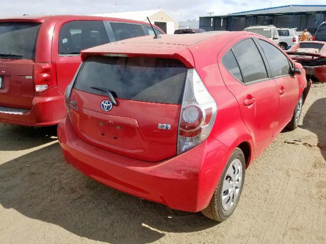 JTDKDTB31E1082036 - 2014 TOYOTA PRIUS C RED photo 4