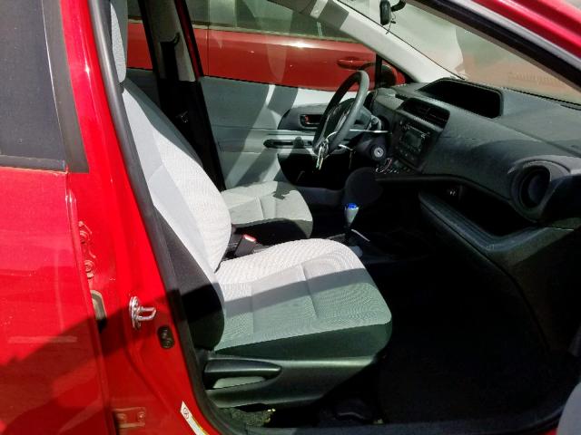 JTDKDTB31E1082036 - 2014 TOYOTA PRIUS C RED photo 5