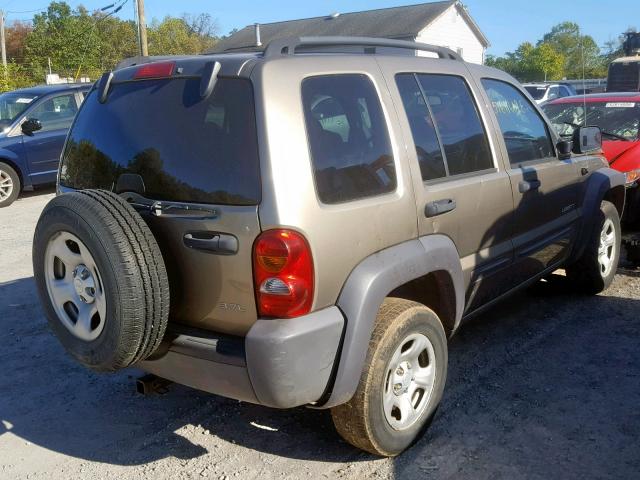 1J4GL48K74W178441 - 2004 JEEP LIBERTY SP TAN photo 4