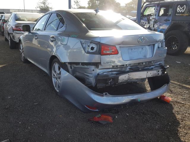 JTHBK262672054259 - 2007 LEXUS IS 250 BLUE photo 3