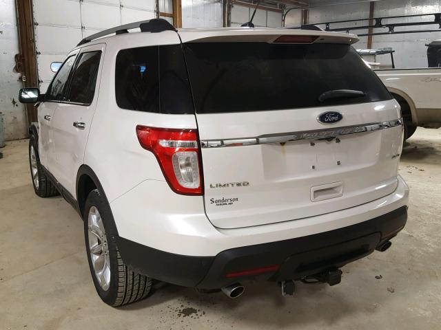 1FMHK8F83BGA58036 - 2011 FORD EXPLORER L WHITE photo 3