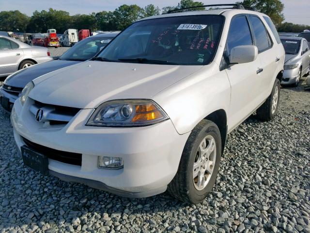 2HNYD18636H539328 - 2006 ACURA MDX TOURIN WHITE photo 2