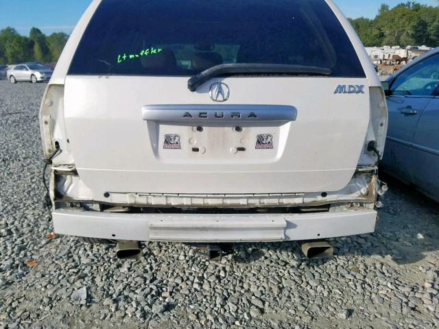 2HNYD18636H539328 - 2006 ACURA MDX TOURIN WHITE photo 9