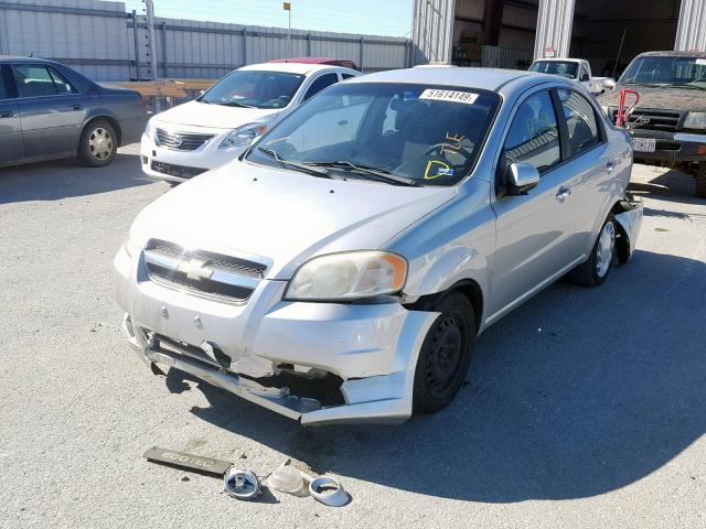 KL1TG56EX9B356313 - 2009 CHEVROLET AVEO LT SILVER photo 2