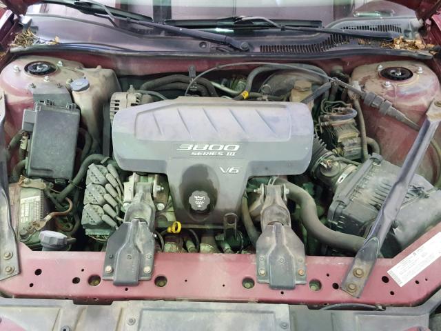 2G2WS522X41146257 - 2004 PONTIAC GRAND PRIX MAROON photo 7