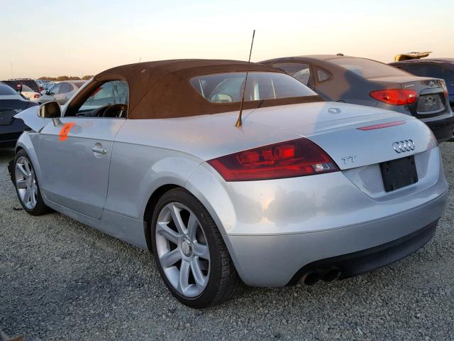 TRUMF38J381001668 - 2008 AUDI TT 2.0T SILVER photo 3