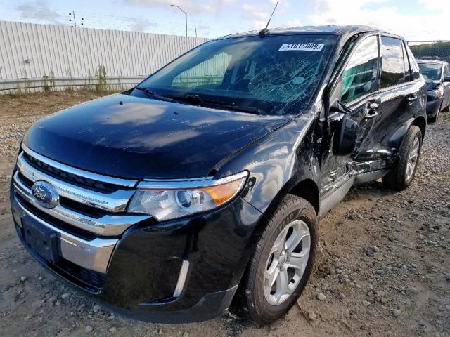 2FMDK4JC0EBB61591 - 2014 FORD EDGE SEL BLACK photo 2