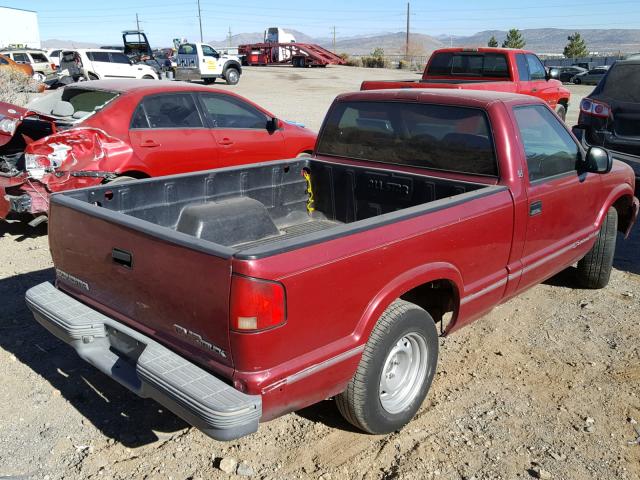 1GTCS1442S8530534 - 1995 GMC SONOMA MAROON photo 4