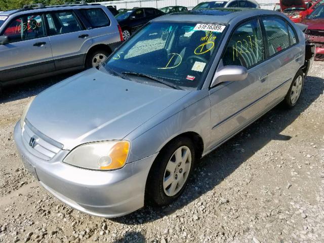 2HGES26892H503275 - 2002 HONDA CIVIC EX SILVER photo 2