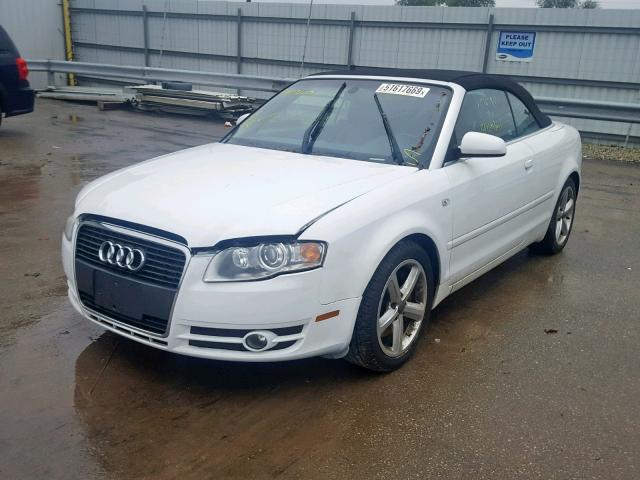 WAUDH48H68K012517 - 2008 AUDI A4 3.2 CAB WHITE photo 2