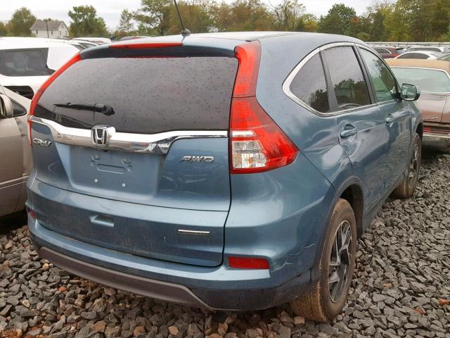 2HKRM4H4XGH621107 - 2016 HONDA CR-V SE TEAL photo 4