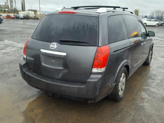 5N1BV28U58N122098 - 2008 NISSAN QUEST S CHARCOAL photo 4