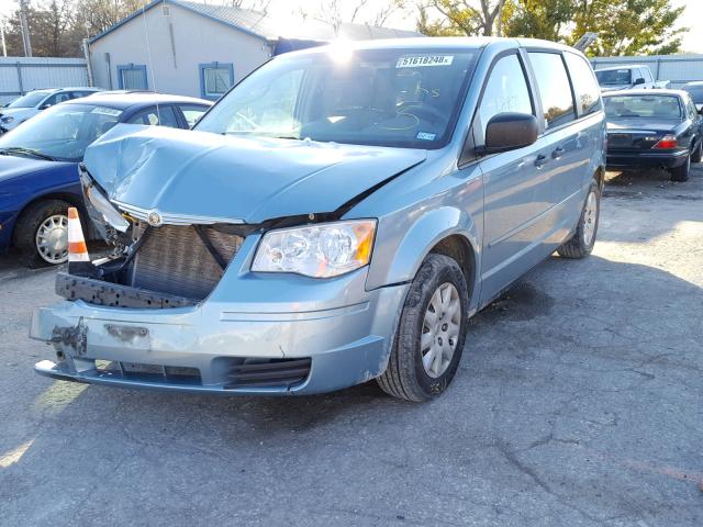 2A8HR44H58R625911 - 2008 CHRYSLER TOWN & COU BLUE photo 2