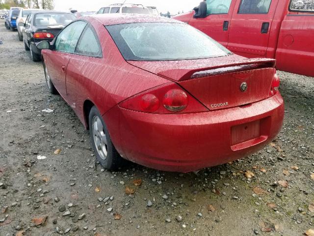 1ZWFT6036X5666526 - 1999 MERCURY COUGAR I4 MAROON photo 3