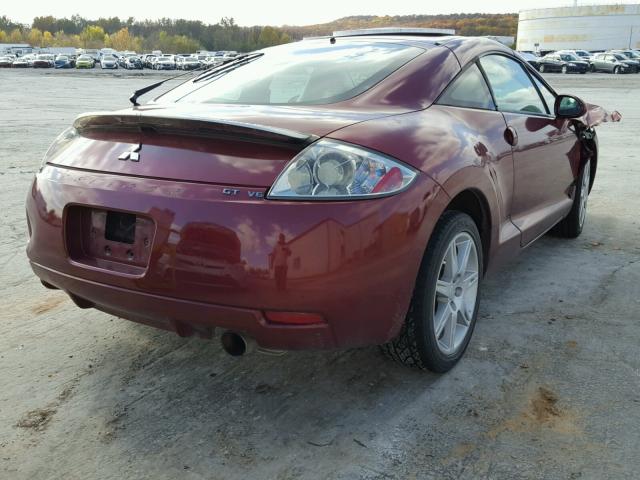 4A3AK34T96E038338 - 2006 MITSUBISHI ECLIPSE GT MAROON photo 4