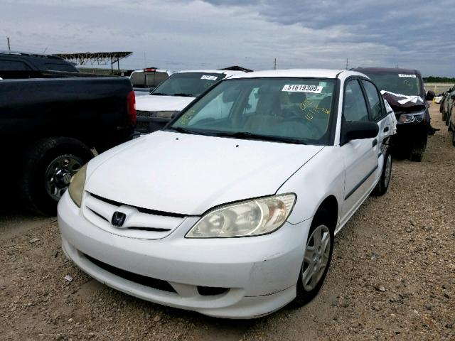 2HGES16385H569884 - 2005 HONDA CIVIC DX V WHITE photo 2