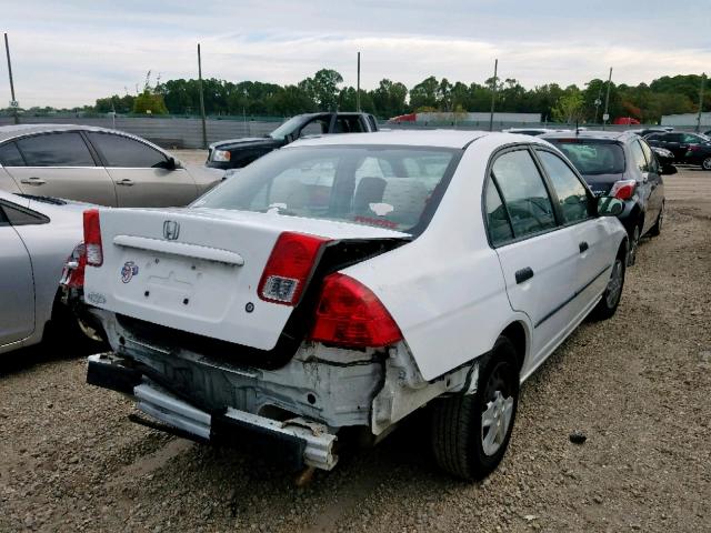 2HGES16385H569884 - 2005 HONDA CIVIC DX V WHITE photo 4