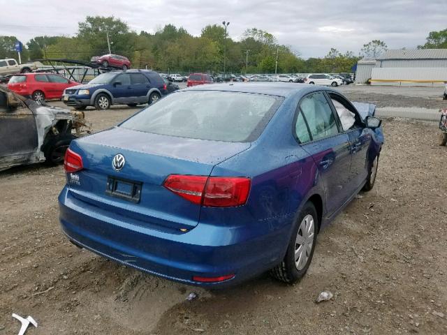 3VW2K7AJ4FM422195 - 2015 VOLKSWAGEN JETTA BASE 蓝色 照片 4